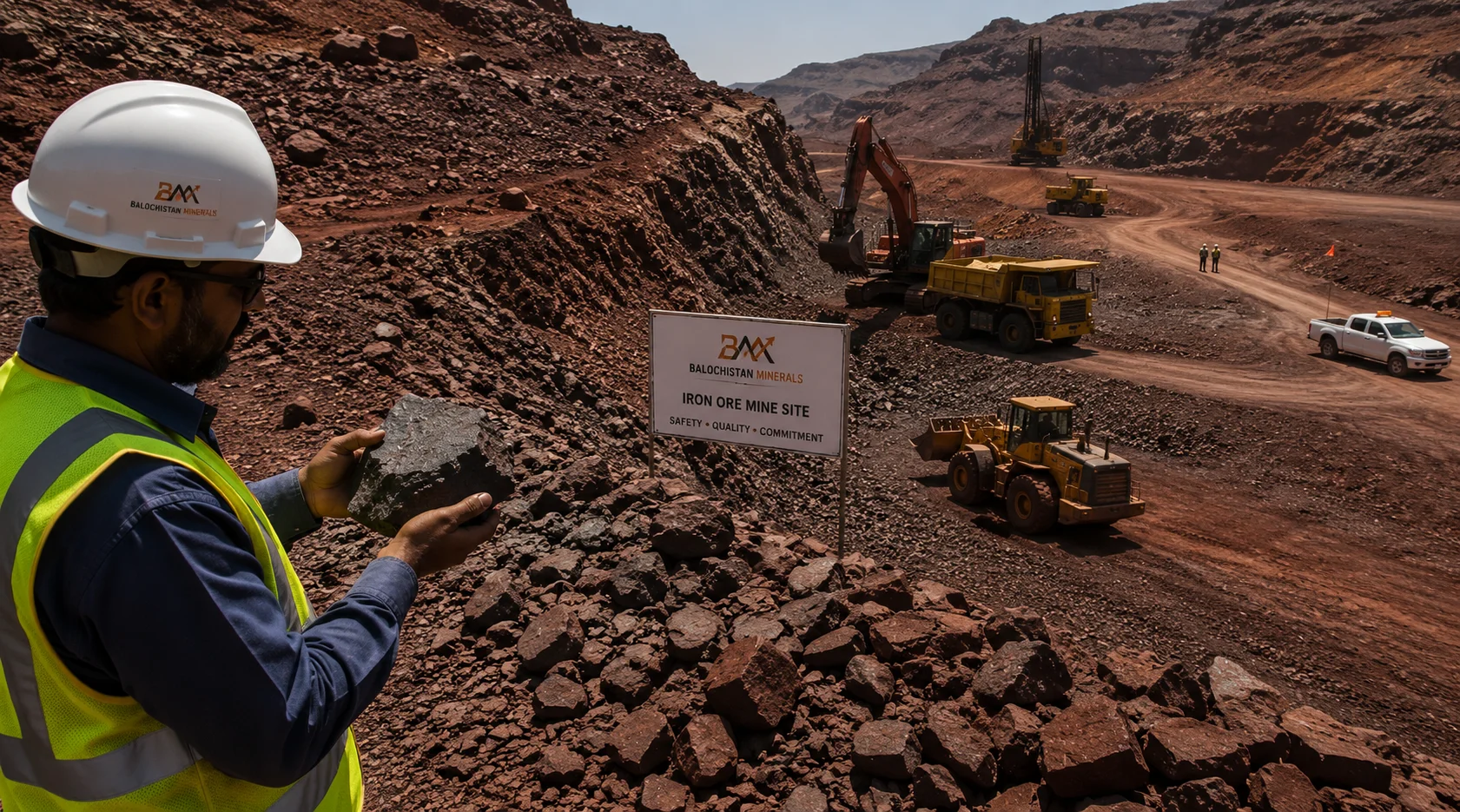 Kharan iron ore mining site