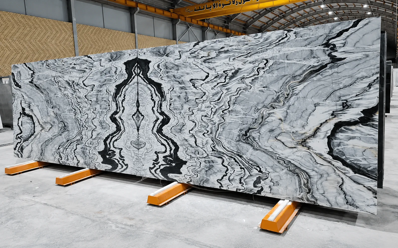 Silver Steam Iranian marble surface detail